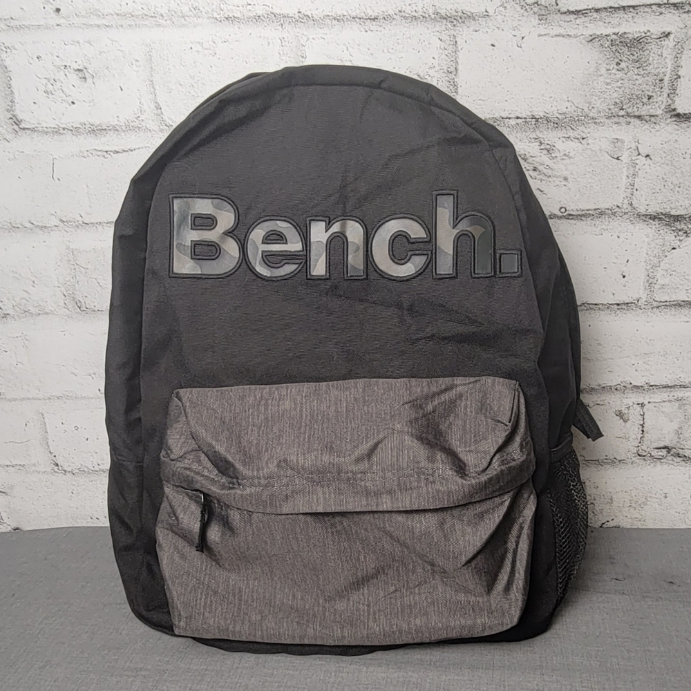 Bench Logo Backpack Black Gray School Travel Laptop Daypack